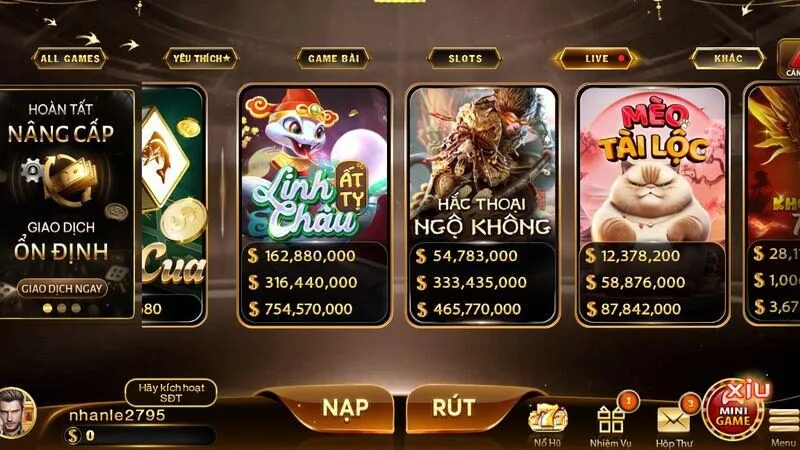 Ghi nhận thưởng nạp tiền hàng tuần