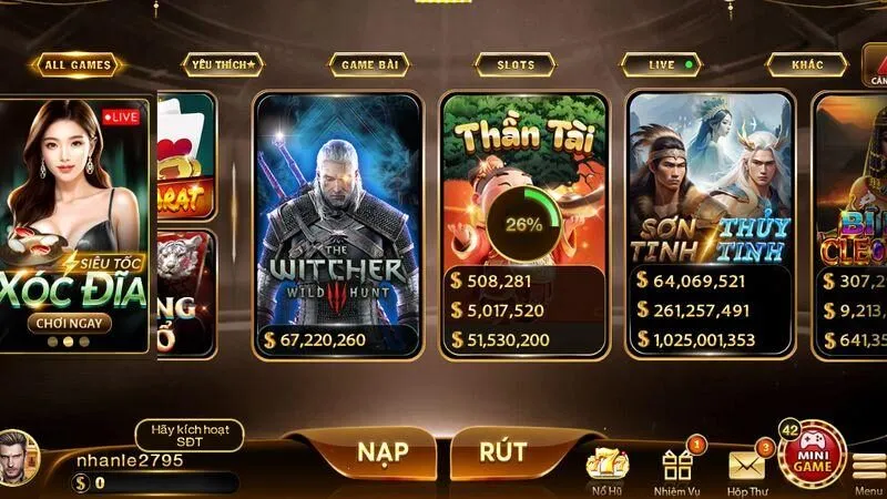 Các loại thưởng nạp Hitclub 2026