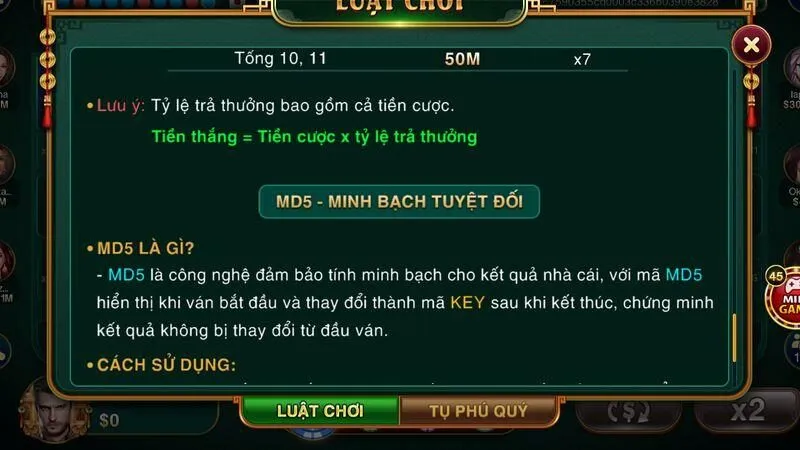MD5 tạo ra môi trường cá cược minh bạch